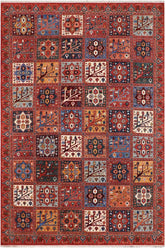 handmade Transitional Kafkaz Rust Blue Hand Knotted RECTANGLE 100% WOOL area rug 9 x 12